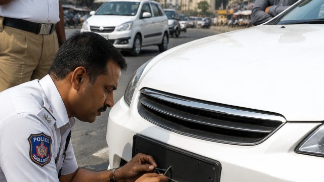 Hyderabad Traffic Police Cracks Down on Fake Number Plates