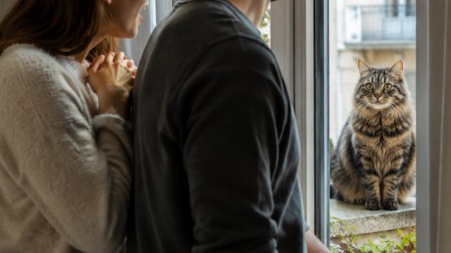 From Disappointment to Delight: A Couple's Feline Window Surprise